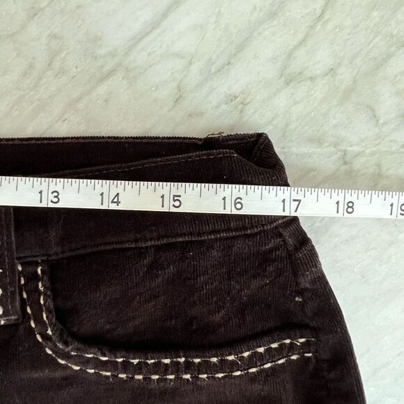 NYDJ women’s straight leg velvet jeans size 14 chocolate brown stitched detail - Picture 5 of 7